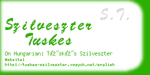 szilveszter tuskes business card